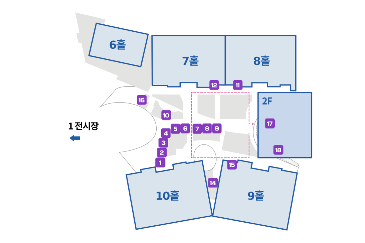 제2전시장 1층,2층,3층 시설 위치 이미지